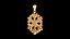Snowflake with garnet pendant 3D print model
