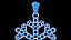 Snowflake with garnet pendant 3D print model