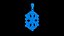 Snowflake with garnet pendant 3D print model