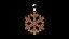 Snowflake with garnet pendant 3D print model