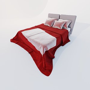 minimalist and modern bed 3D model