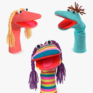 Hand Puppet Characters Collection 3D