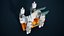 Nave espacial de carga de dibujos animados Lowpoly 03 PBR aparejado modelo 3d