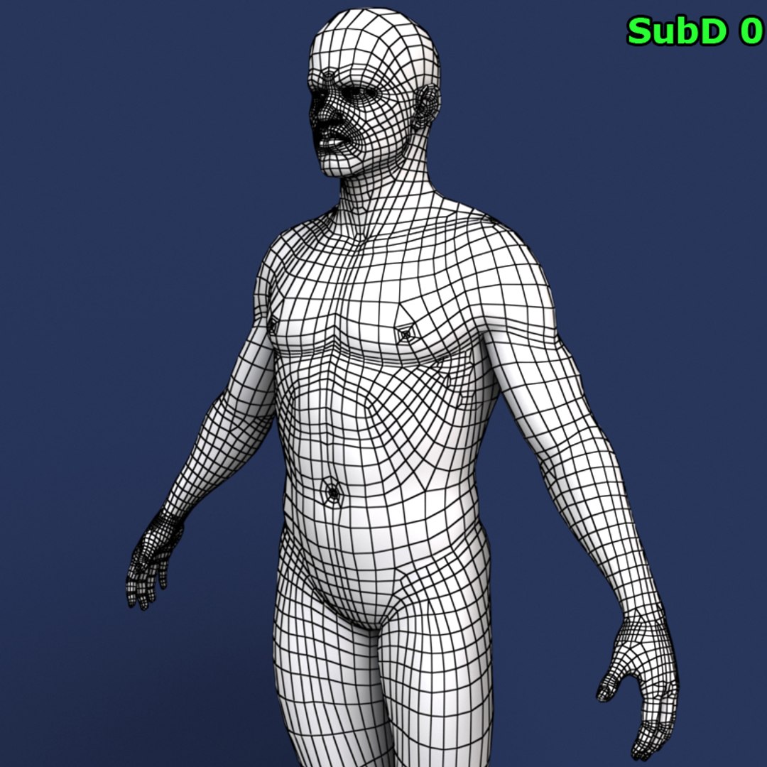 3d Model Polygonal African Male Body