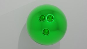 3D green bowling ball model