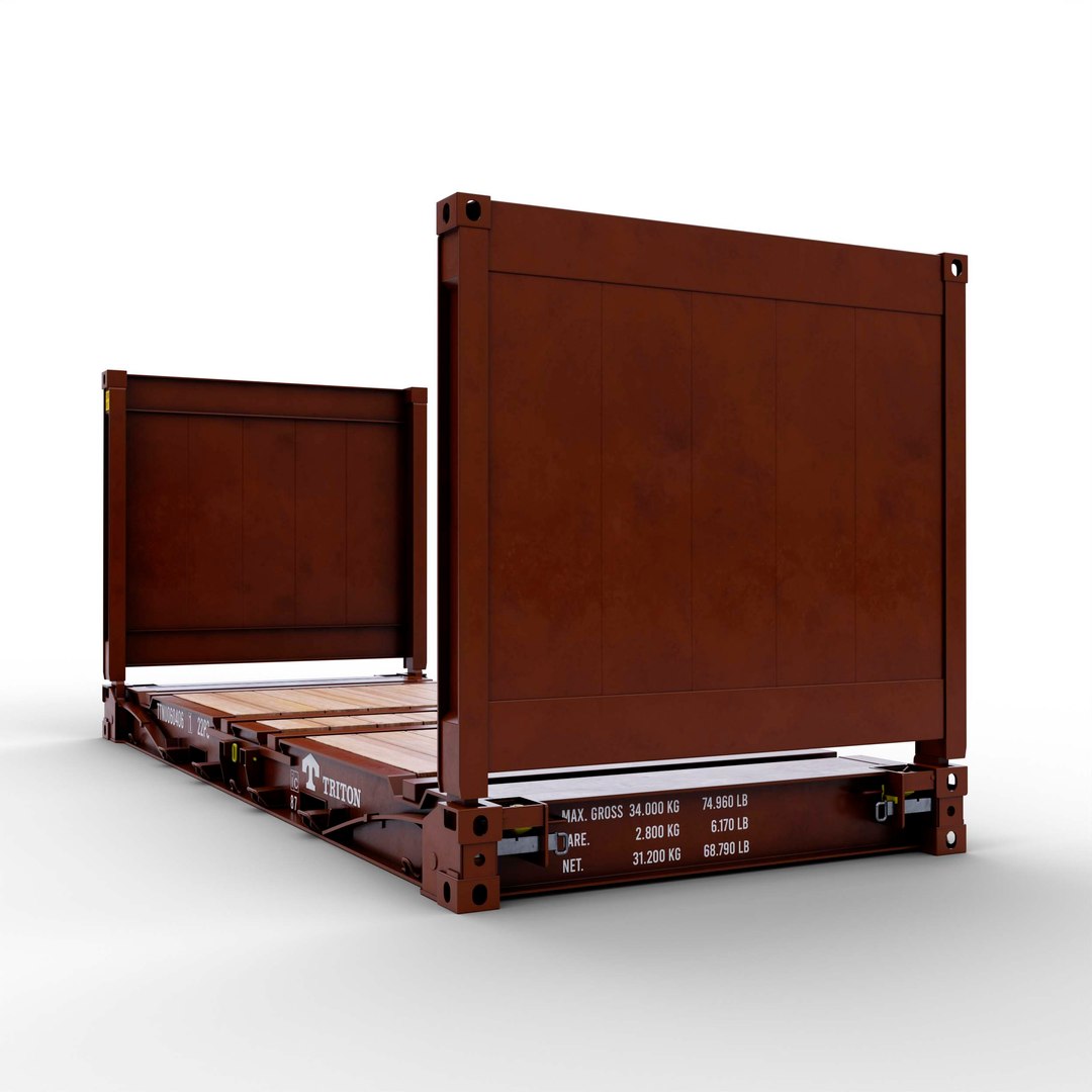 3D 20FT Flush Folding Flatrack Model - TurboSquid 2174549