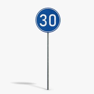 Mimimum Speed Sign 3D model