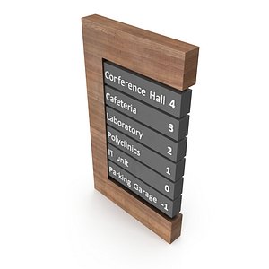 Totem-Style Sign with Wood Metal and Plastic Showing Floor Directory