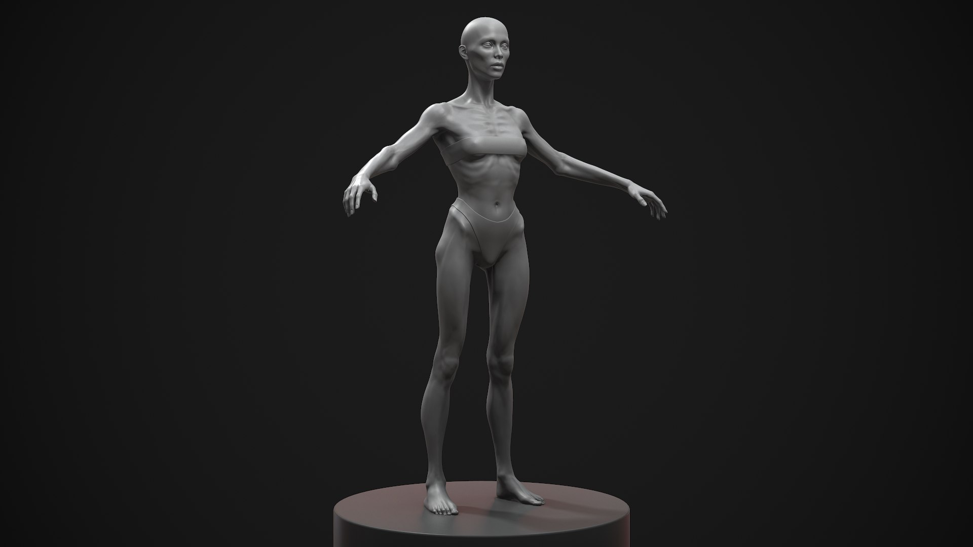 Skinny Woman Body Basemesh 3D Model - TurboSquid 1760194