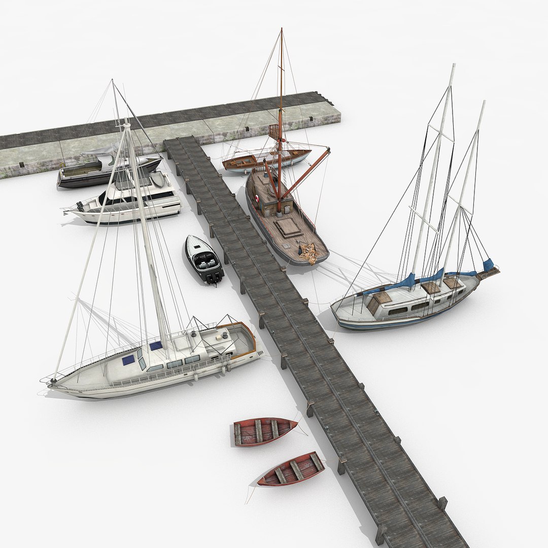 Large Piers Sailboats V1 3D - TurboSquid 1443918
