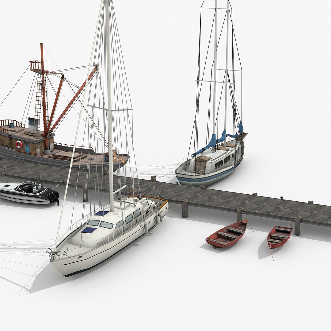 Large Piers Sailboats V1 3D - TurboSquid 1443918