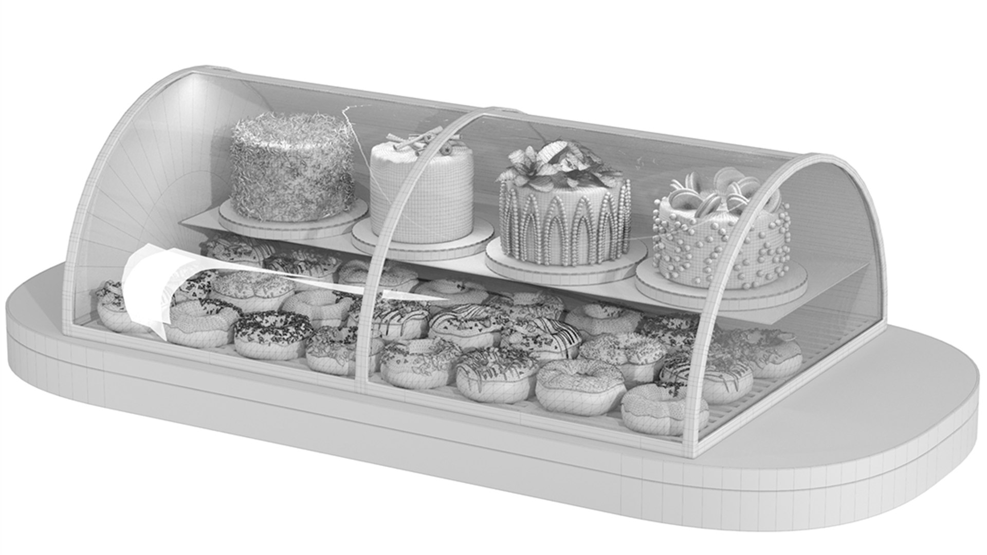 Showcase with sweets 3D model - TurboSquid 2052774