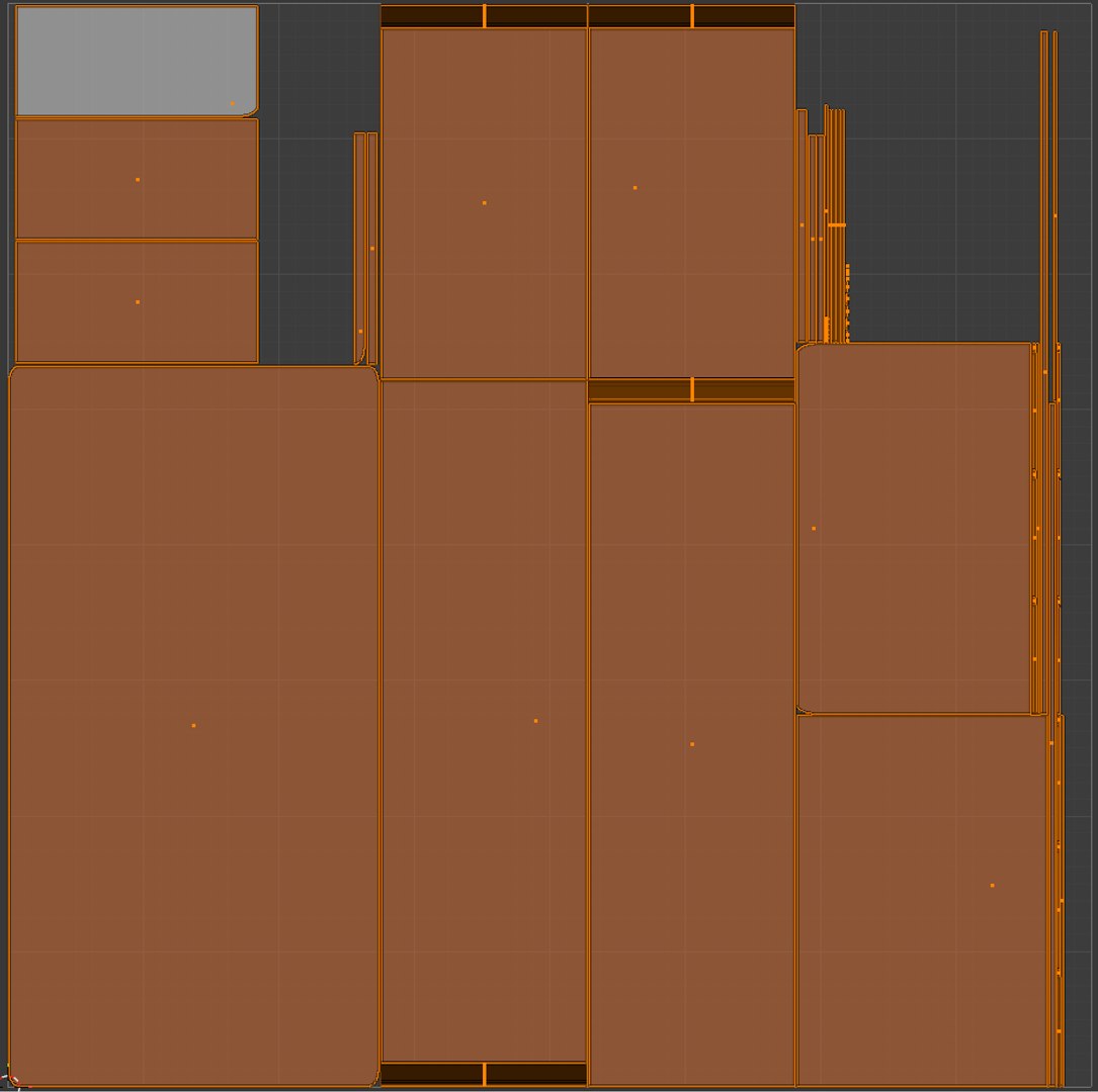 3D Low Poly White Rusted 2 Door 3 Drawers Dresser 3D Model True Renders ...