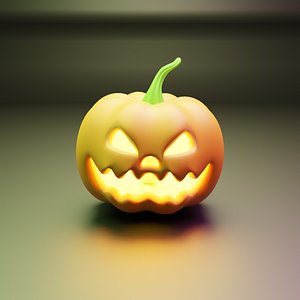 Low Poly Halloween pumpkin