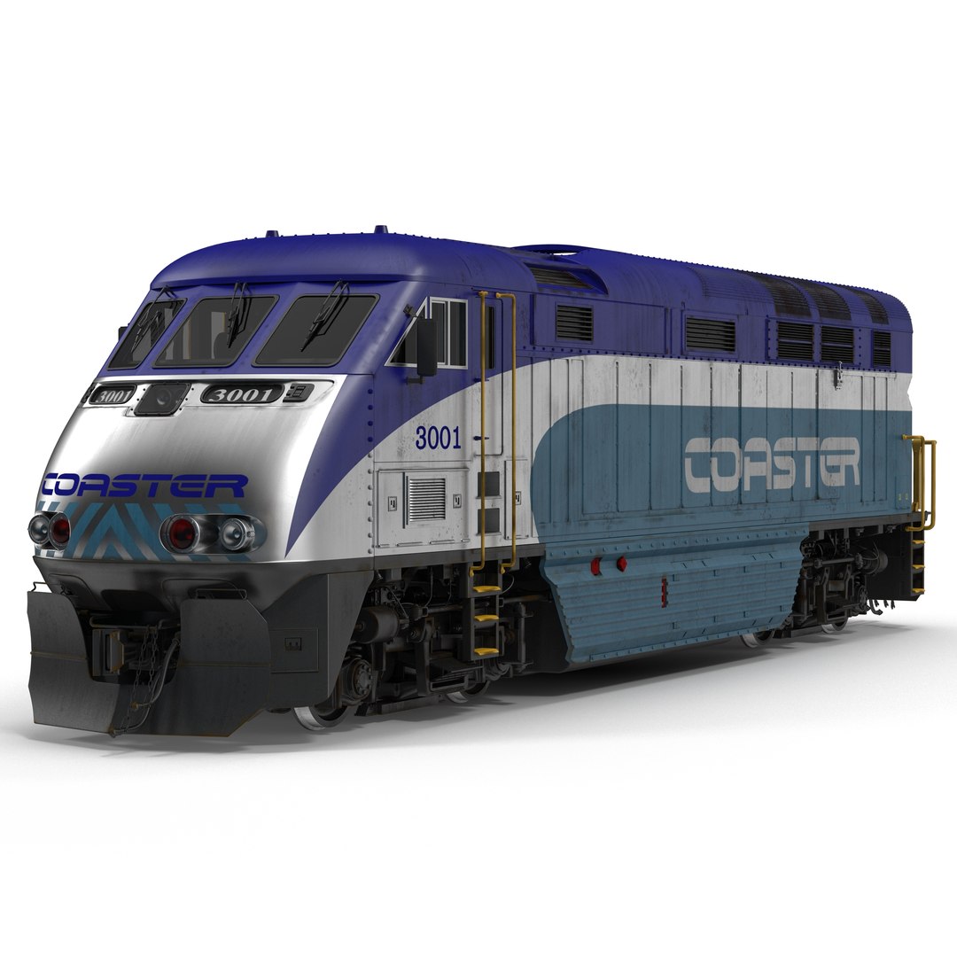 Diesel Electric Locomotive F59 PHI Coaster 3D model preview