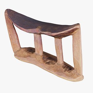 3D model Headrest Africa Wood Furniture Prop 19 Remastered