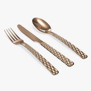 Decorative Handle Stainless Cutlery Set Gold