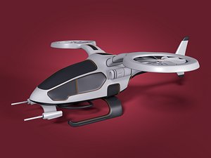 cartoon attack helicopter 3D model