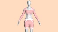 Girls Long Sleeve Crop Top With Biker Shorts-Outfit