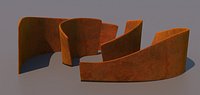 Copper curves sculptur