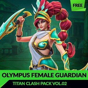 Free Stylized Female Character 3D Model Rigged Animated Hand Painted Warrior