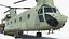 Forklift Loads Cargo to the Transport Helicopter CH 47 Chinook model