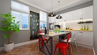3D Kitchen design dining room model