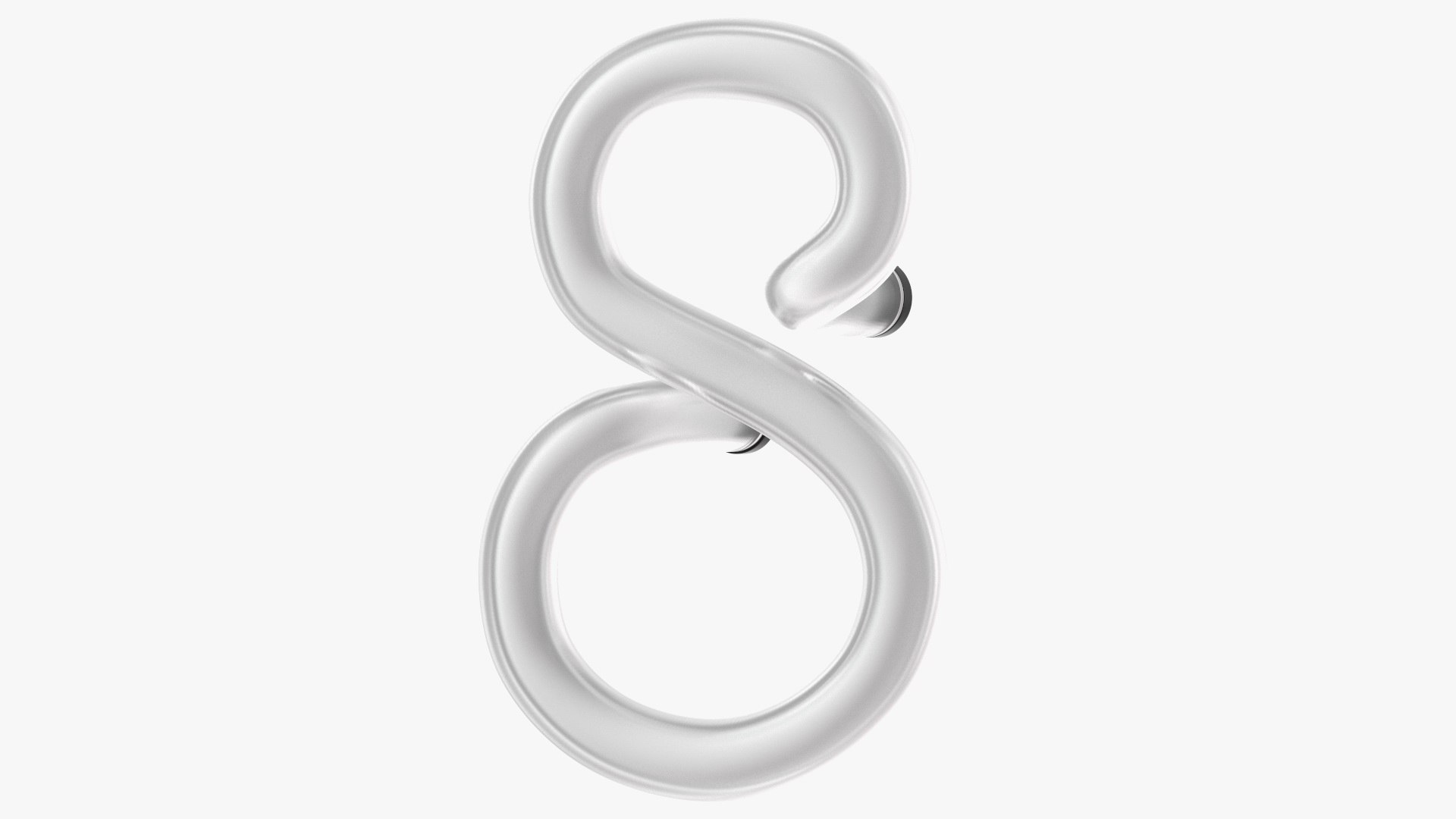 Neon Tube Light Number 8 3D model preview