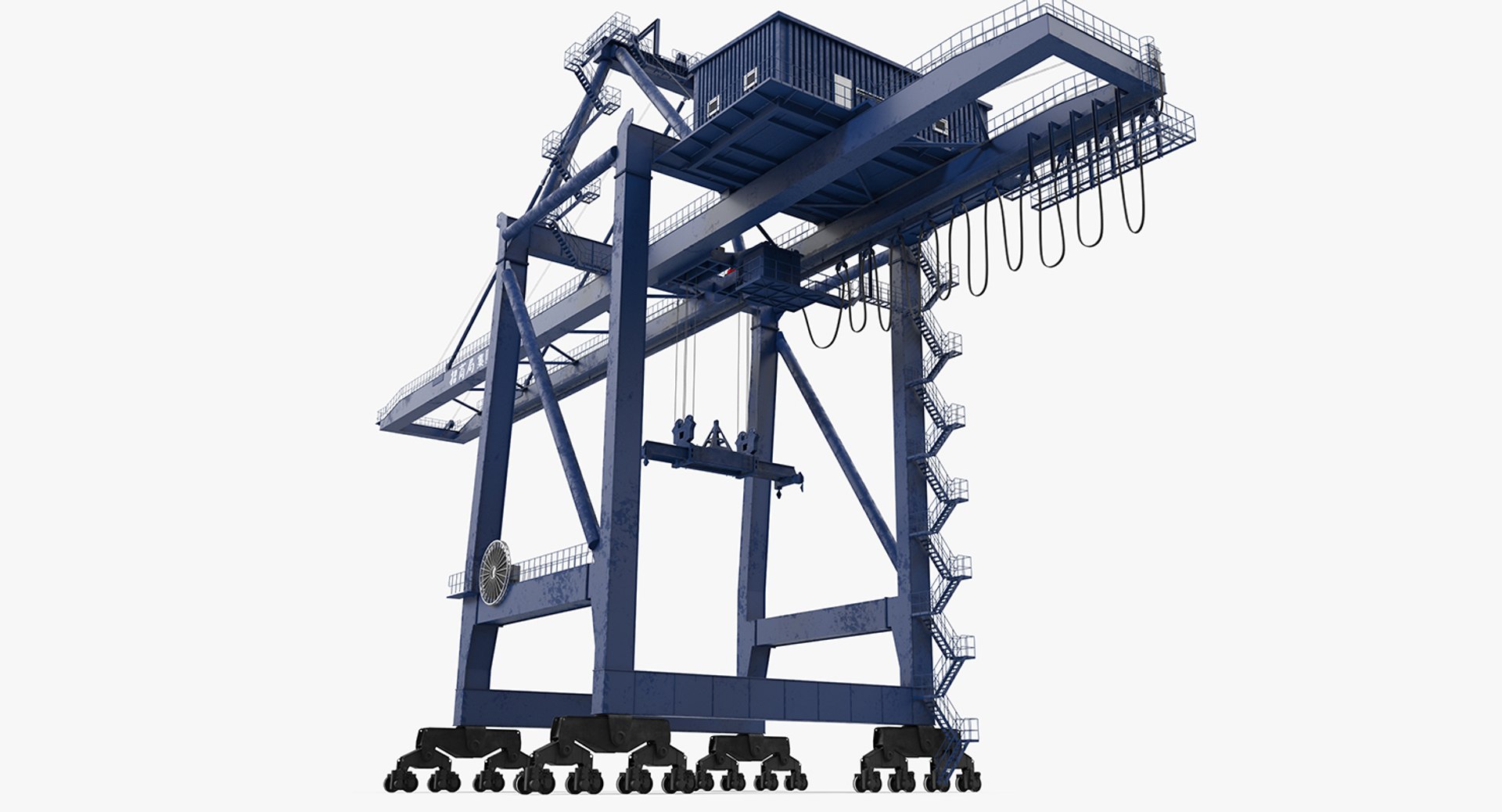 Container Crane Blue 3D model preview