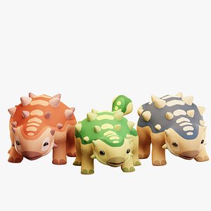 3D model Cartoon Cute Ankylosaurus