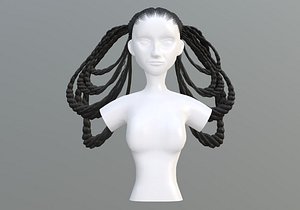 3D Black Braids Hair