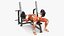 Anatomy Male Muscular System Bench Press Animated Rigged for Cinema 4D