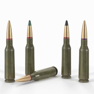 Game Ready Low Poly 5-45x39 Soviet or Russian Cartridge model
