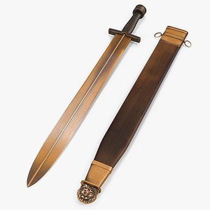 greek xiphos sword sheath 3d model