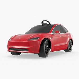 3D Electric Ride-On Car Model S Red Rigged for Maya model