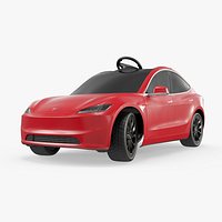 Electric Ride-On Car Model S Red Rigged for Maya