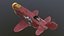 Stylized realistic red airplane