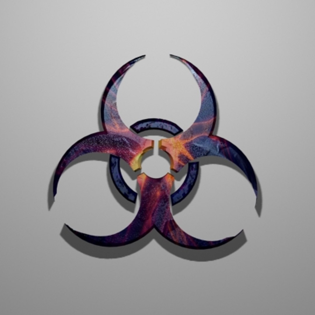 3d model symbol biohazard