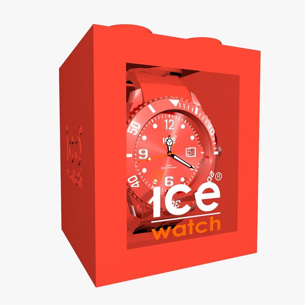 3d red ice watch model