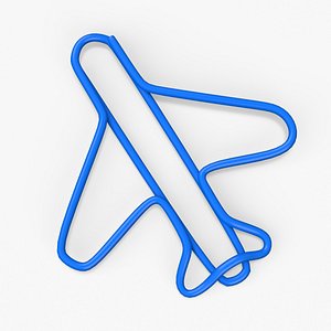 Airplane Shaped Paper Clip 3D model