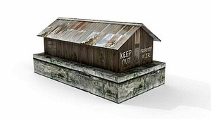Post-Apocalyptic Vintage Grain Supply Barn 3D