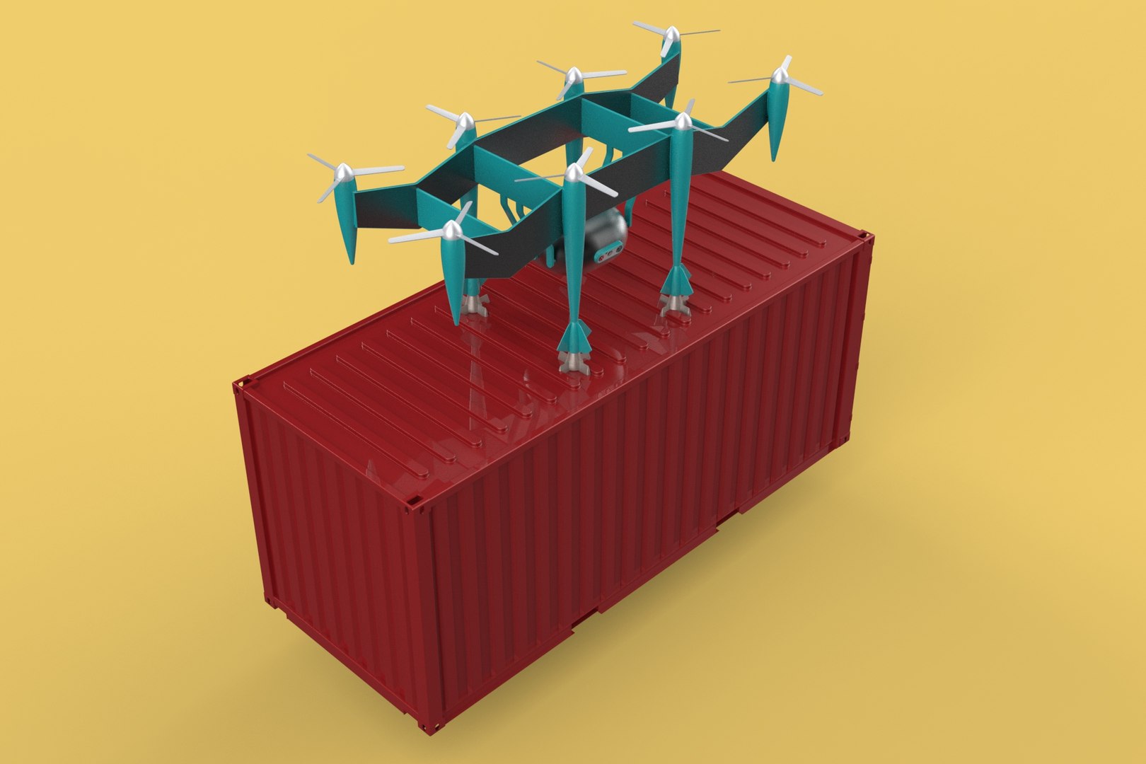 HEAVY DRONE DELIVERY AIR CARGO CONTAINER CARRYING SHIPPING BOX Model ...
