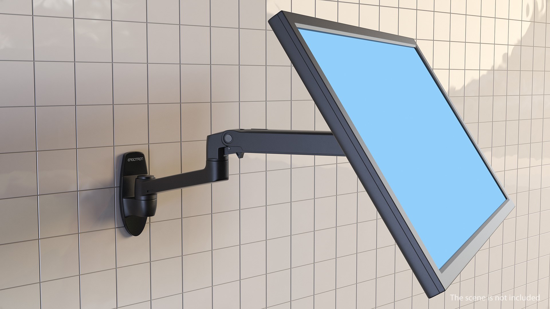 Mount Monitor Arm Ergotron LX Dark Grey Rigged 3D model preview