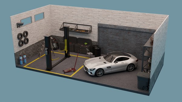 Car Garage with Tools 3D model - TurboSquid 1753059