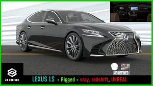 LEXUS LS -Rigged and Render Ready-unreal-vray-redshift