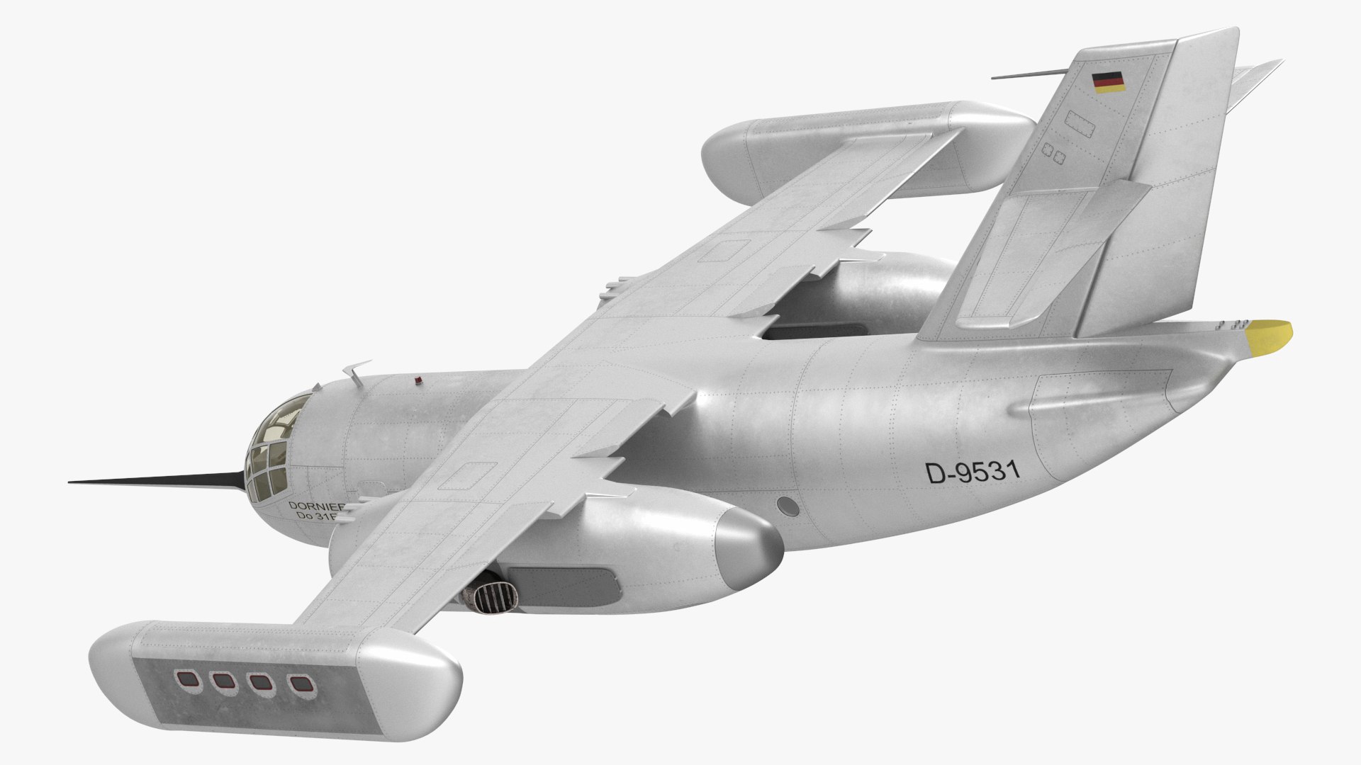 Hover Jet Dornier Do 31 Rigged for Maya 3D model preview
