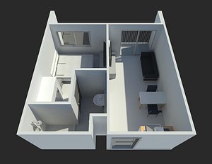 Apartment room by REVIT 25R09 3D model