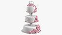 Three Tier Floral Wedding Cake with Topper
