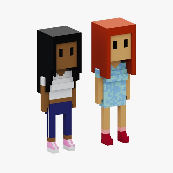 3D model NFT Voxel Girls