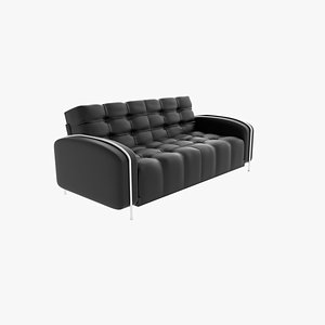 Black Leather Love Seat